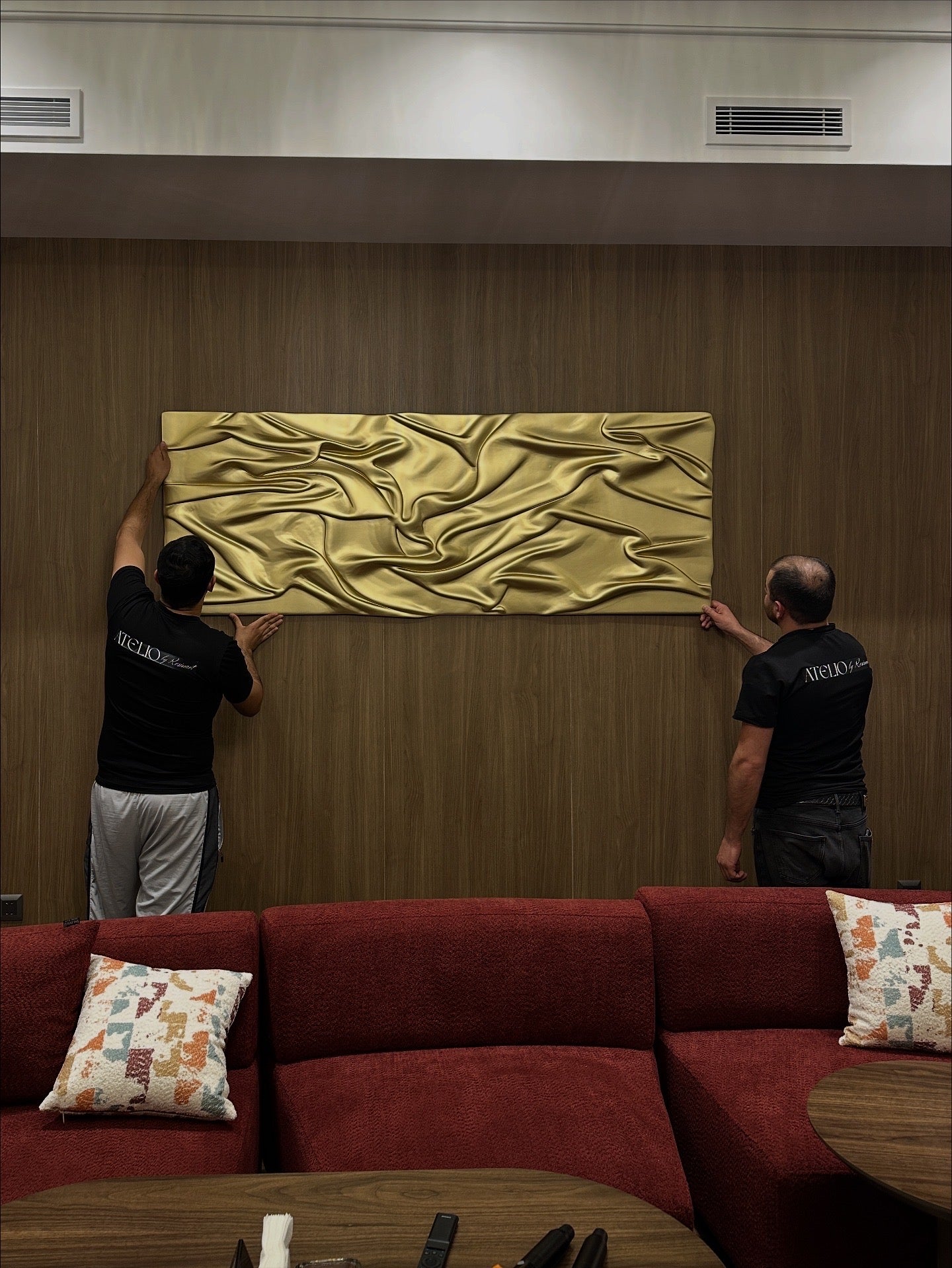 Handcrafted Wavy Wooden Art Panel