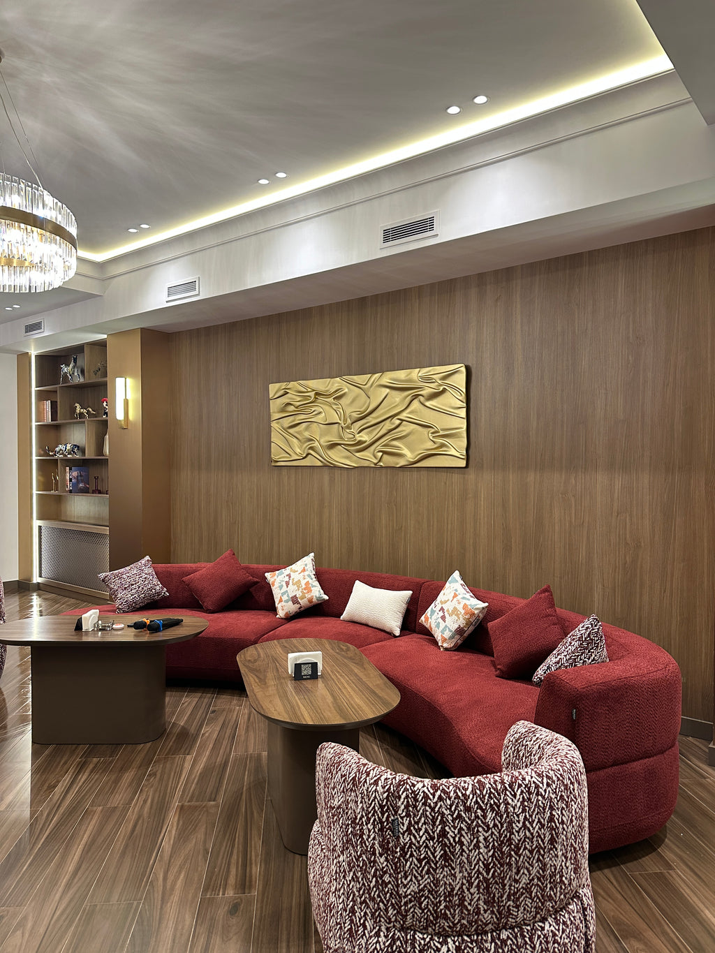 Handcrafted Wavy Wooden Art Panel