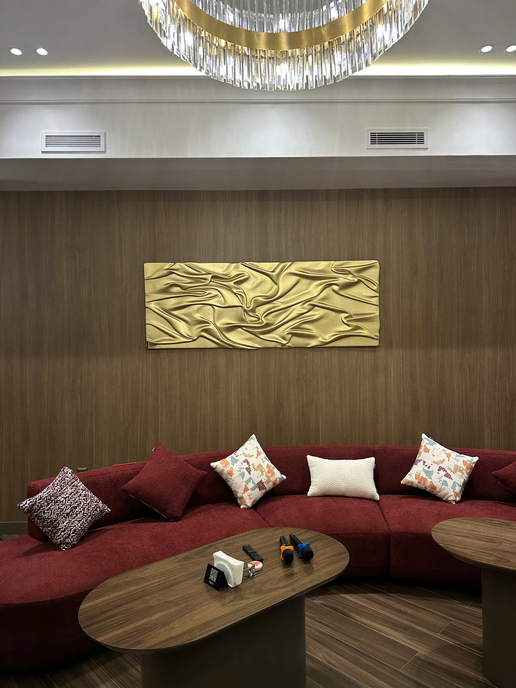 Handcrafted Wavy Wooden Art Panel