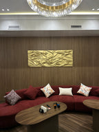 Handcrafted Wavy Wooden Art Panel