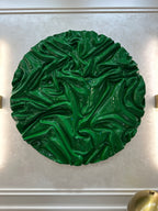 Emerald Touch – Premium Green Wall Decor with Wood Carved Texture