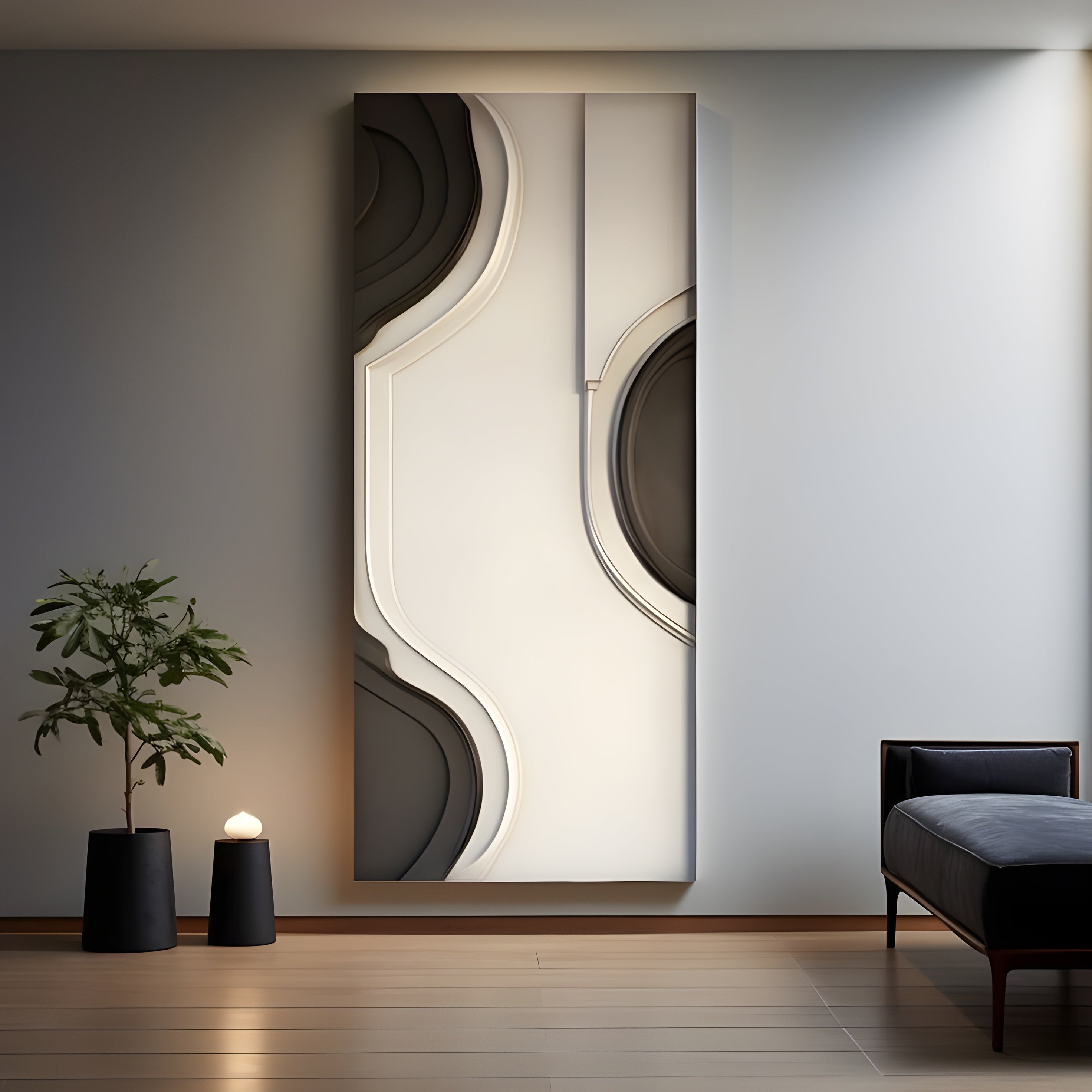 MonoWave Rectangular Wall Art