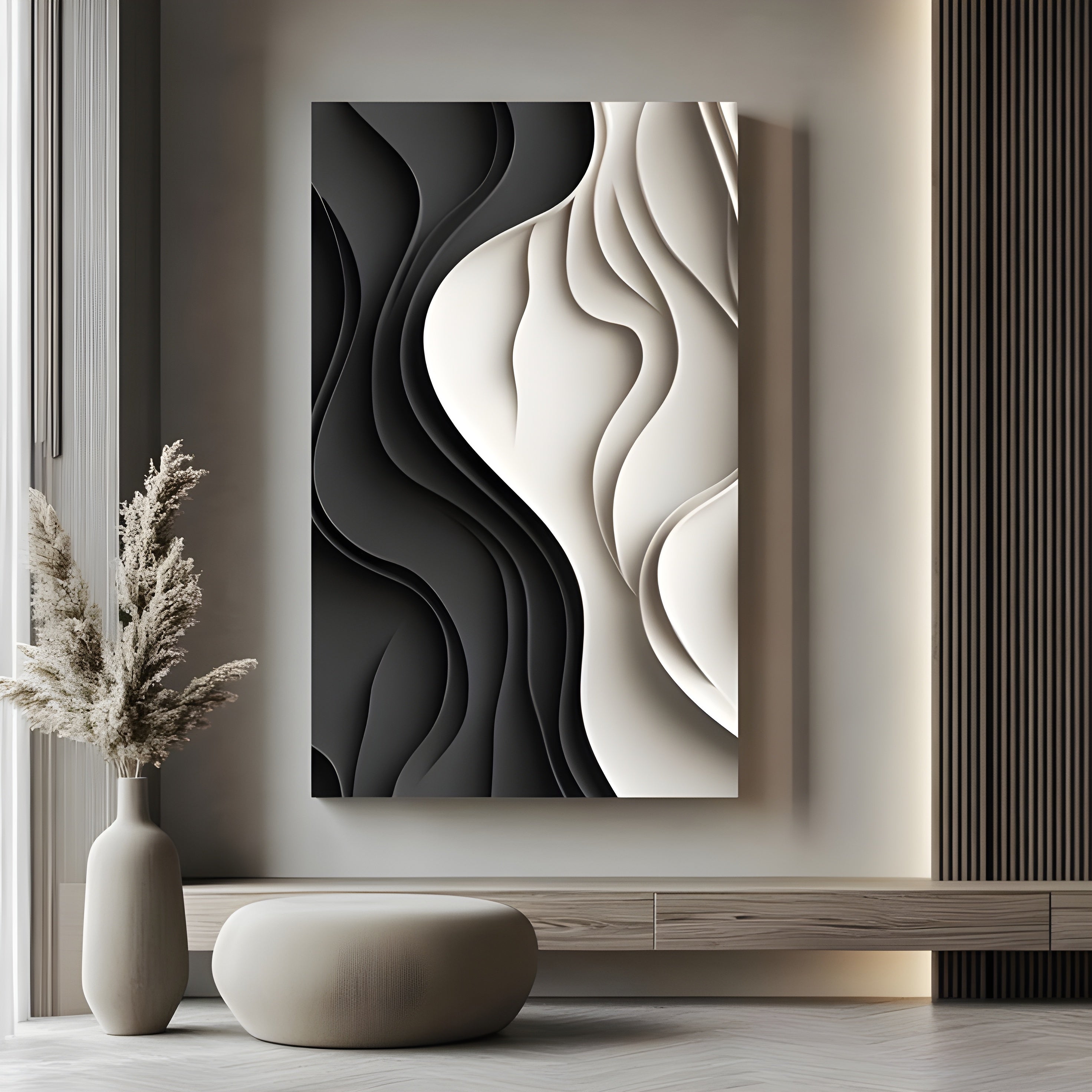 3D OceanPulse Wall Abstract Art