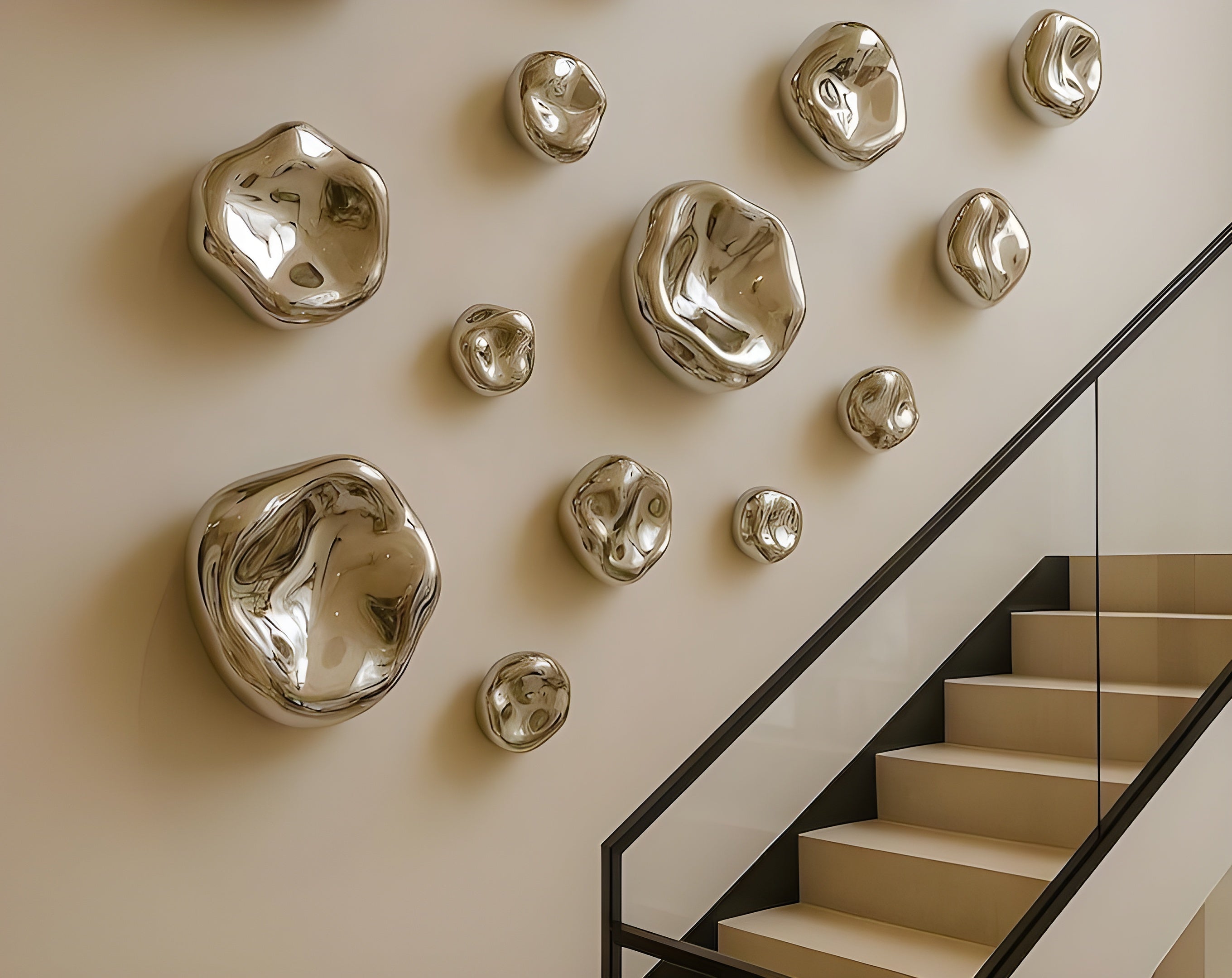 14-Piece Shiny Rock Wall Décor