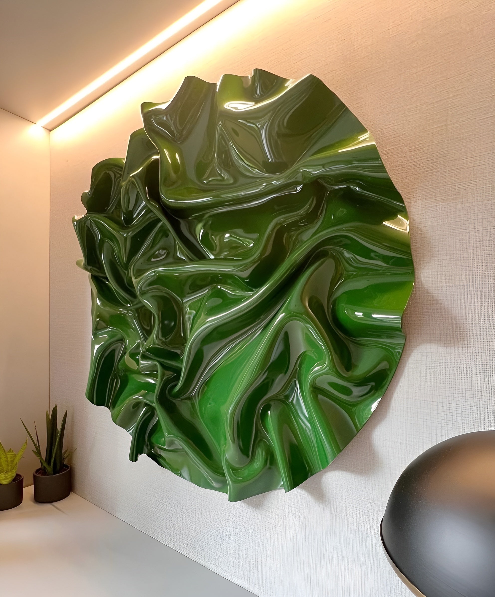 LumiWave Round Wooden Wall Art