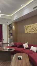 Handcrafted Wavy Wooden Art Panel